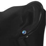 Abalone Shell Round Sterling Silver Stud Earrings, e440st